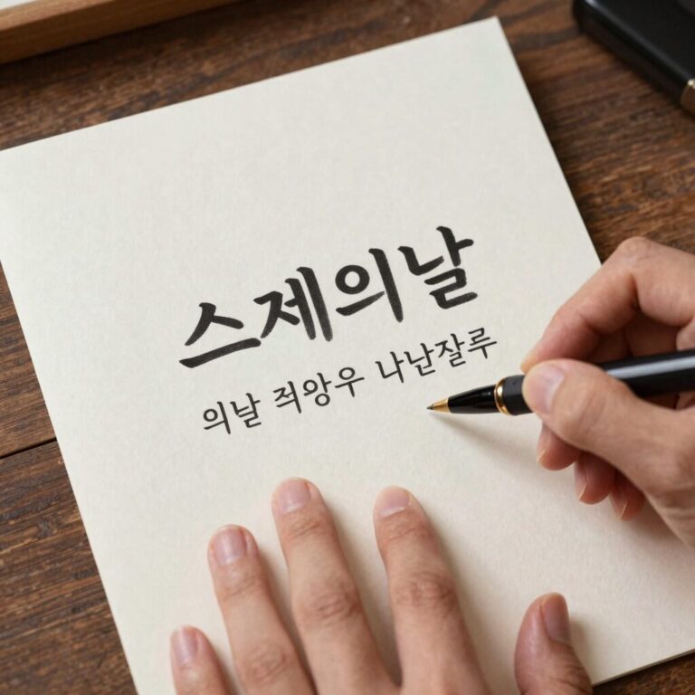 캘리그라피 엽서 스승의날 문구 선물