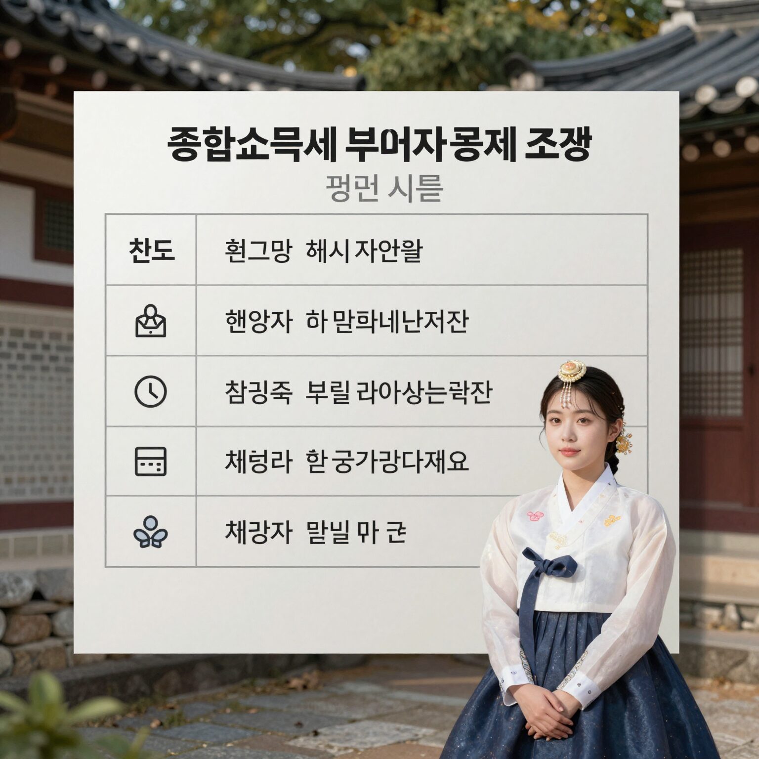 종합소득세 부녀자 공제 조건을 설명하는 표와 체크리스트 이미지