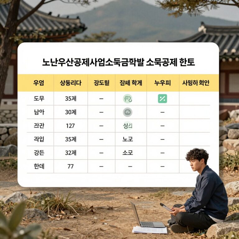 노란우산공제 사업소득금액별 소득공제 한도와 절세 효과를 한눈에 보여주는 표