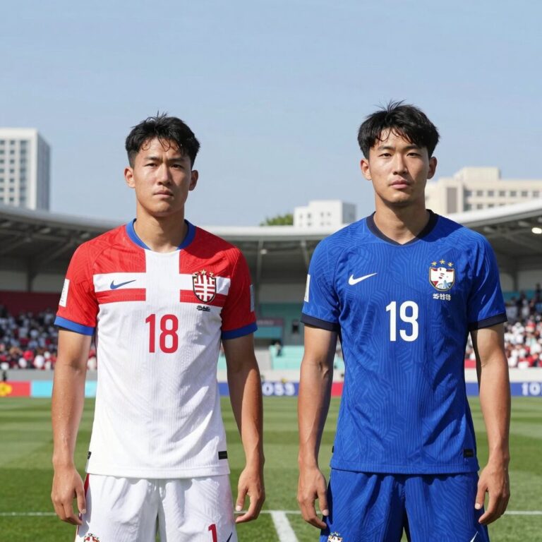 2026 월드컵 L조 크로아티아와 가나 경기 프리뷰 이미지, 두 팀의 맞대결을 묘사한 일러스트