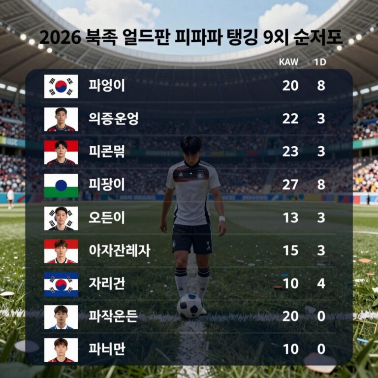2026 북중미 월드컵 독일 피파랭킹 9위 순위표와 주요 선수 명단