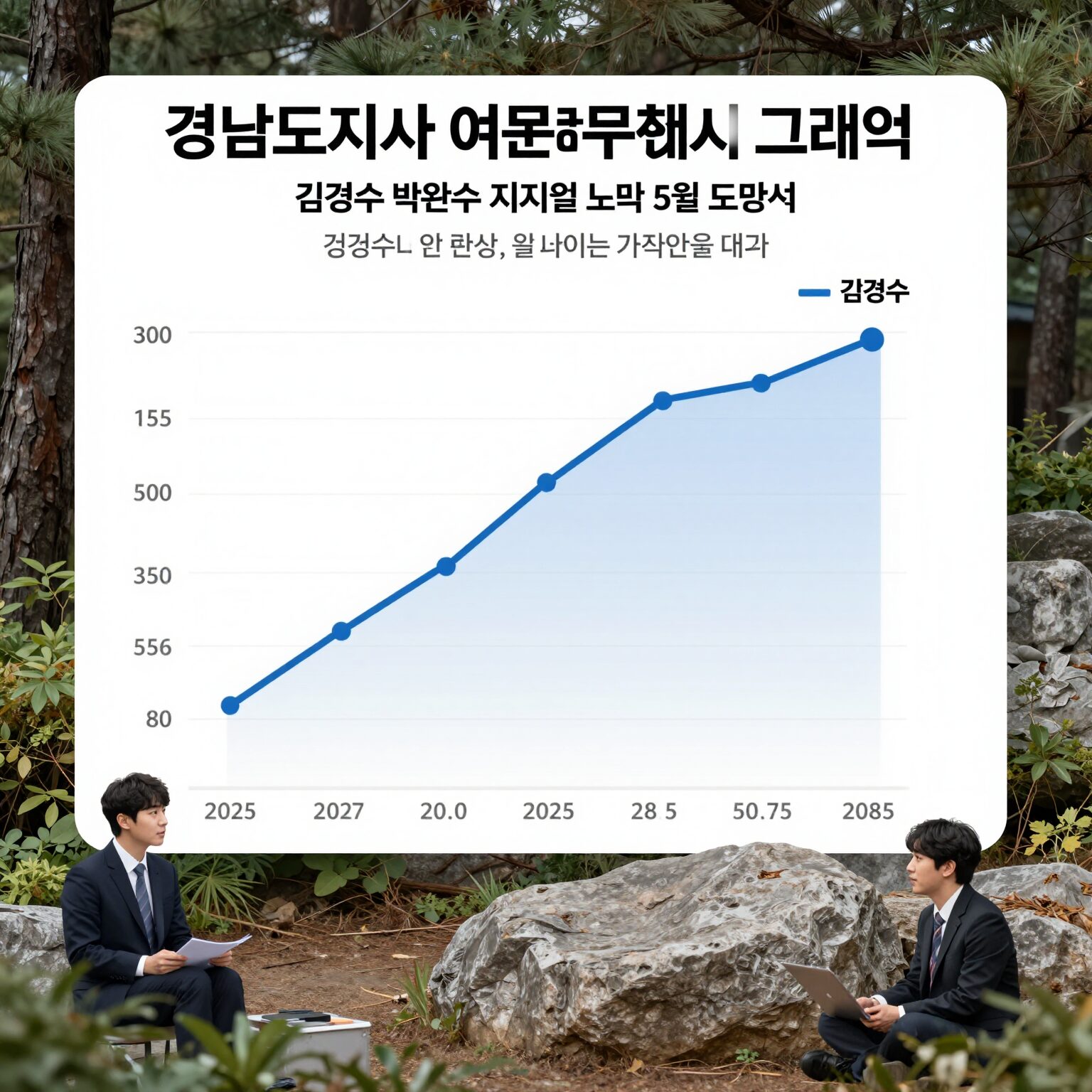경남도지사 여론조사 지지율 비교 그래프 김경수 박완수 5월 분석