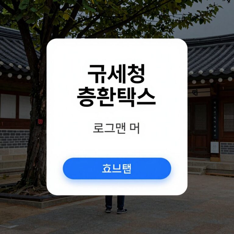 국세청 홈택스 홈페이지 메인 화면 로그인 버튼