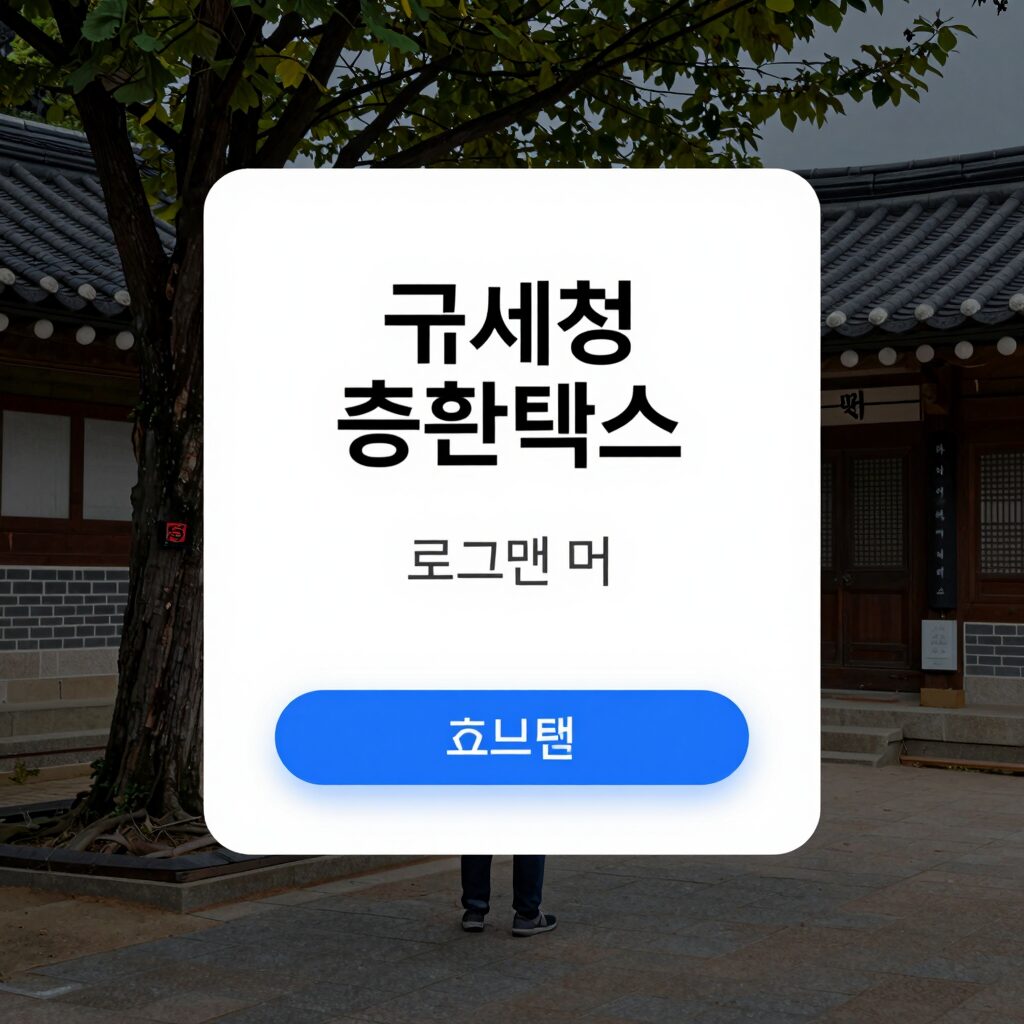 국세청 홈택스 홈페이지 메인 화면 로그인 버튼
