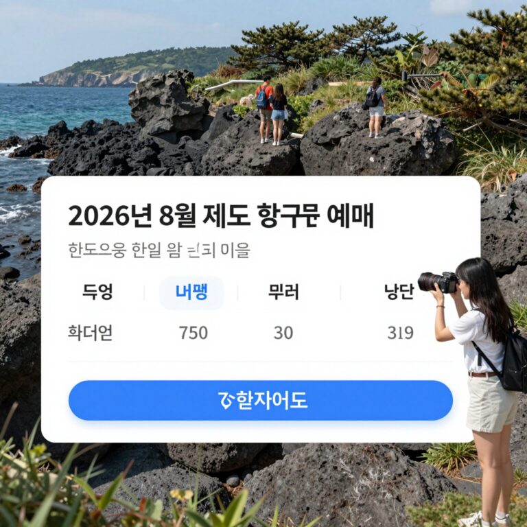 2026년 8월 제주도 항공권 예매 화면