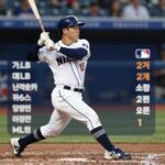 이정후가 MLB 타격순위 2위에 오른 기록 화면