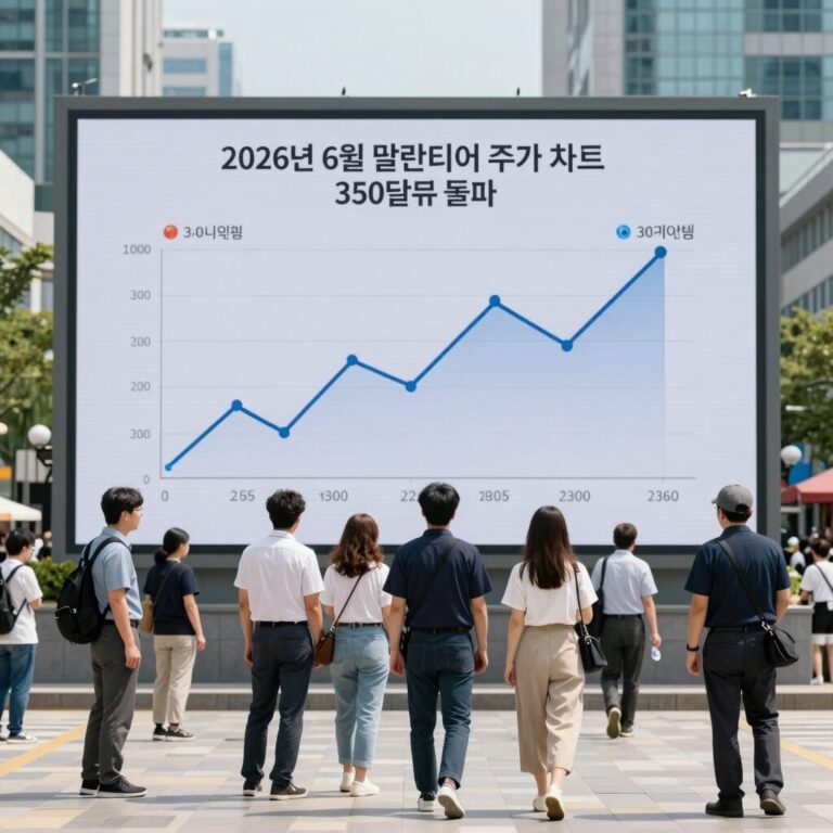 2026년 6월 팔란티어 주가 차트, 350달러 돌파 모습